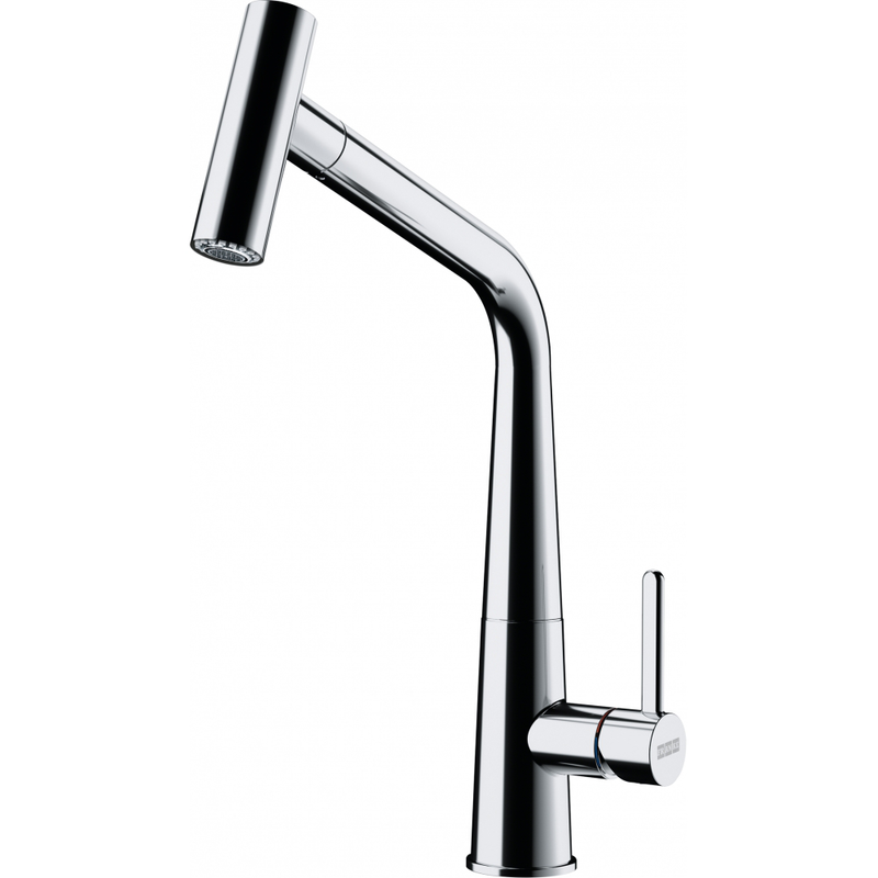 Franke Icon Pull Out Kitchen Tap Double Jet Shower Chrome Brass 355mm — dimensions drawing