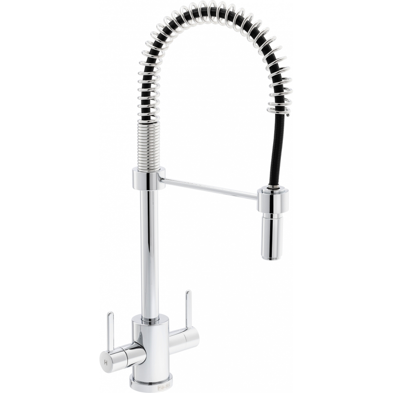Franke Krios Chrome Semi-Pro Kitchen Tap Brass Dual Lever Pull Out 540mm — dimensions drawing