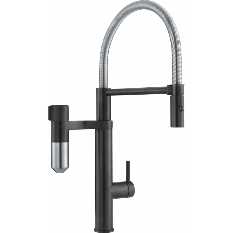 Franke Vital Capsule 3-in-1 Filter Semi-Pro Tap Industrial Black Kitchen — dimensions drawing