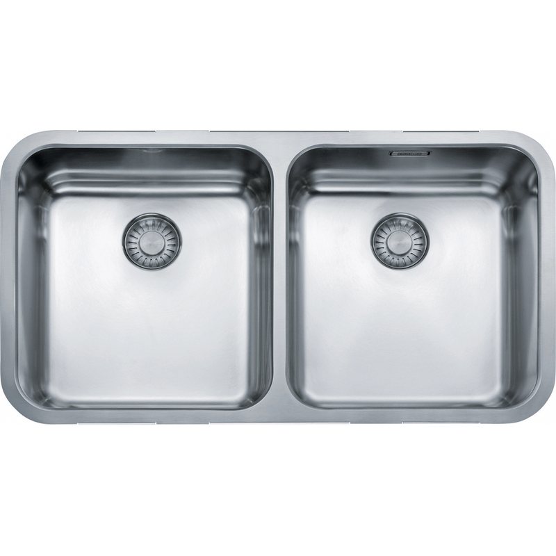 Franke Largo LAX 120 Undermount 2 Bowl Stainless Steel Kitchen Sink — dimensions drawing