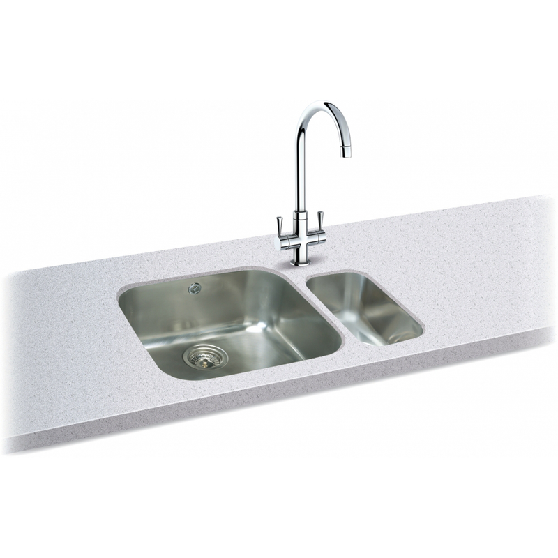 Carron Phoenix Zeta 105U Undermount 1 Bowl Stainless Steel Kitchen Sink — dimensions drawing