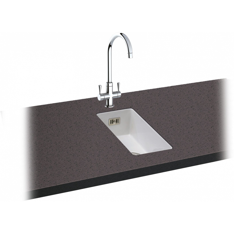 Carron Phoenix Waterford 50 Ceramic 0.5 Bowl Glacier Undermount Kitchen Sink — dimensions drawing