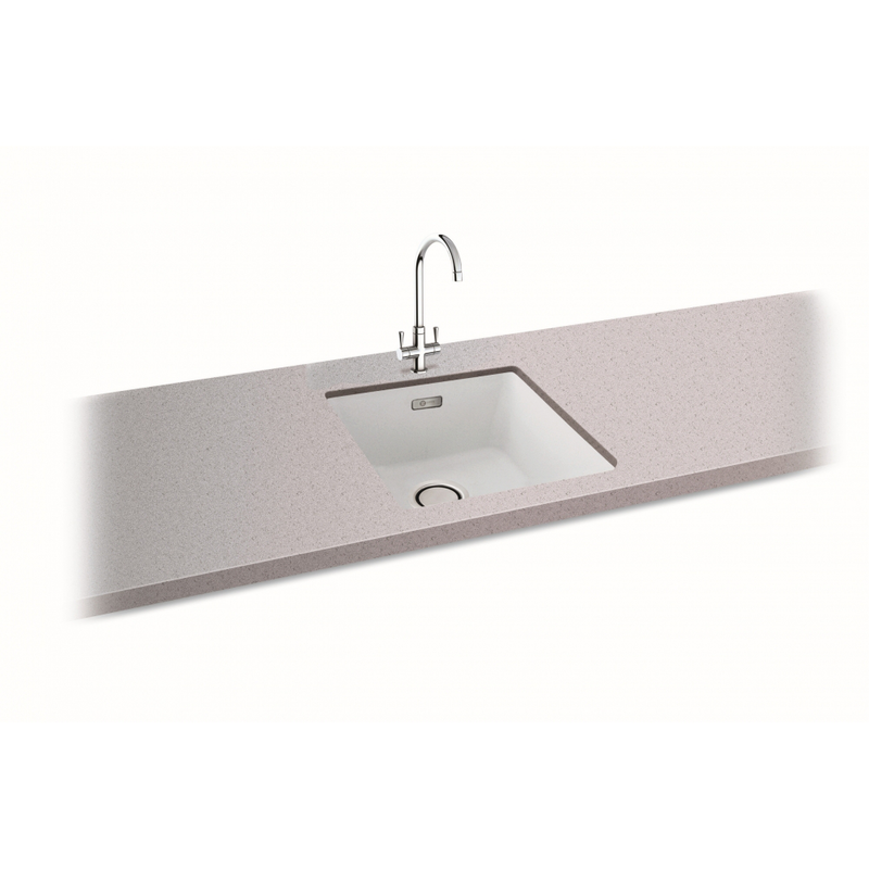 Carron Phoenix Haven 90 Granite 1 Bowl Polar White Kitchen Sink Inset — dimensions drawing