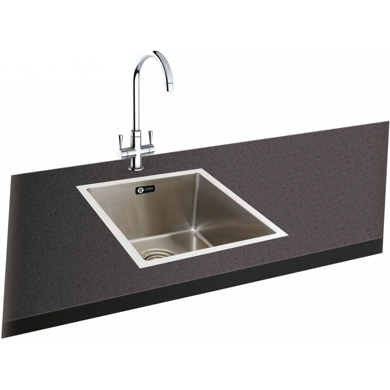 Carron Phoenix Deca 100 Inset Undermount 1 Bowl Stainless Steel Kitchen Sink — dimensions drawing