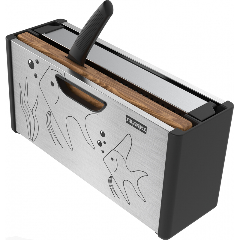 Franke Box Andy Chef Accessory Kit Stainless Steel Knife Board Strainer — dimensions drawing