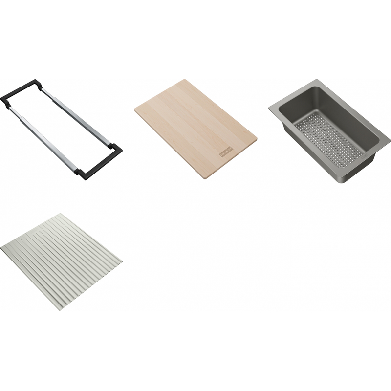 Franke All In Pack 3 Kitchen Sink Accessory Kit Maris Board Colander — dimensions drawing