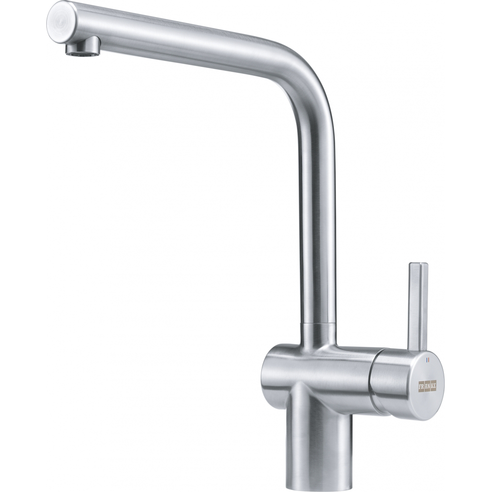 Franke Atlas Neo Stainless Steel Single Lever Kitchen Tap L-Spout 297mm — dimensions drawing