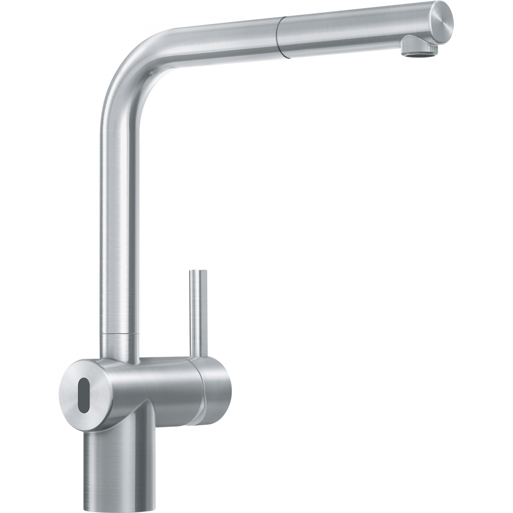 Franke Atlas Neo Sensor Stainless Steel Pull Out Kitchen Tap L-Spout 297mm — dimensions drawing