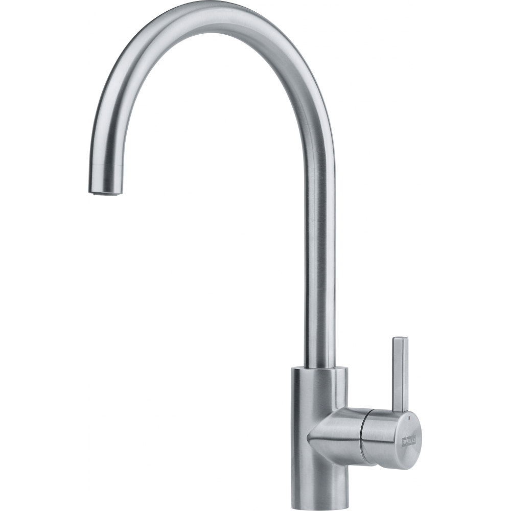 Franke Eos Neo Stainless Steel Single Lever Kitchen Tap J-Spout Swivel — dimensions drawing