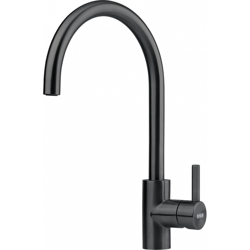 Franke Eos Neo Industrial Black Single Lever Kitchen Tap Stainless Steel — dimensions drawing