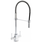 Franke Krios Chrome Semi-Pro Kitchen Tap Brass Dual Lever Pull Out 540mm — dimensions drawing