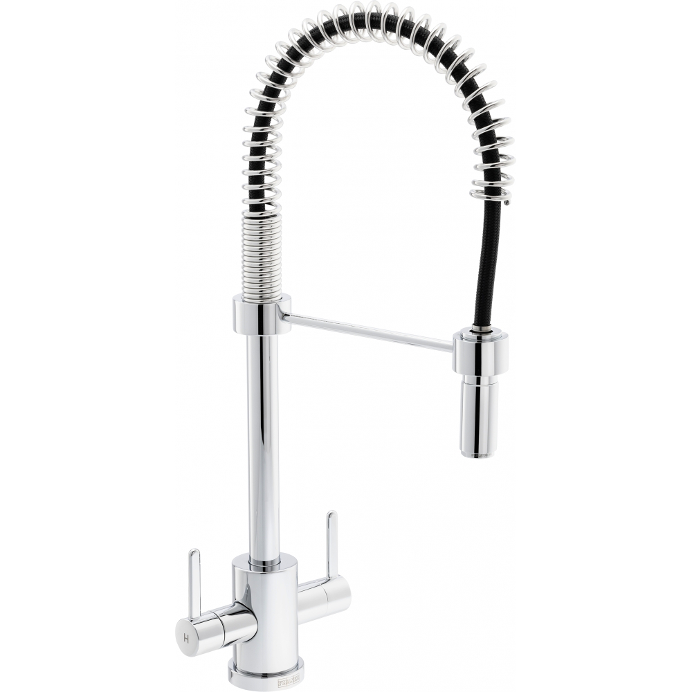 Franke Krios Chrome Semi-Pro Kitchen Tap Brass Dual Lever Pull Out 540mm — dimensions drawing