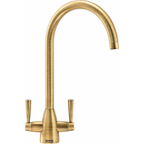Franke Eiger Brass Dual Lever Kitchen Tap J-Spout Swivel Traditional 392mm — dimensions drawing