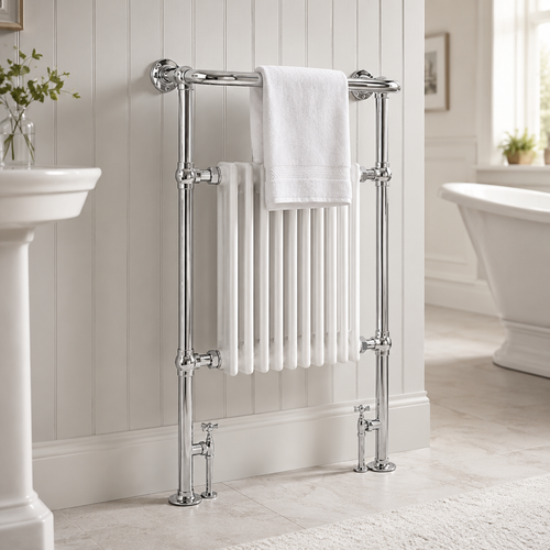 Burford Traditional Towel Rail Radiator - Chrome