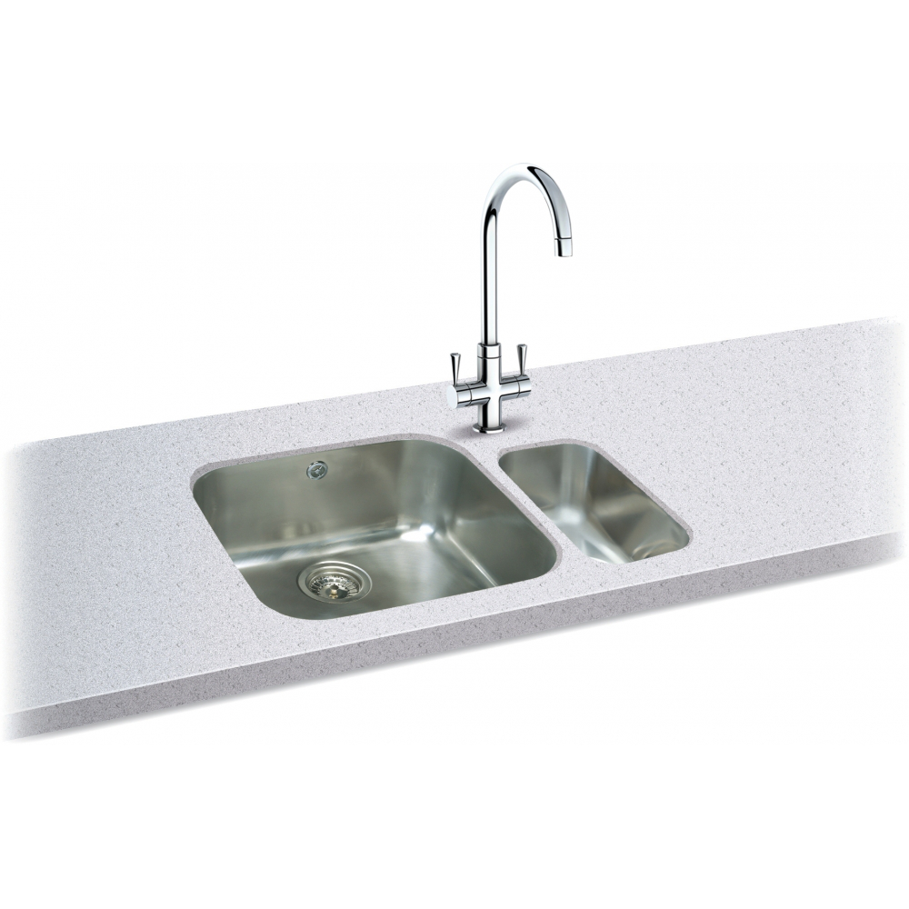 Carron Phoenix Zeta 105U Undermount 1 Bowl Stainless Steel Kitchen Sink — dimensions drawing