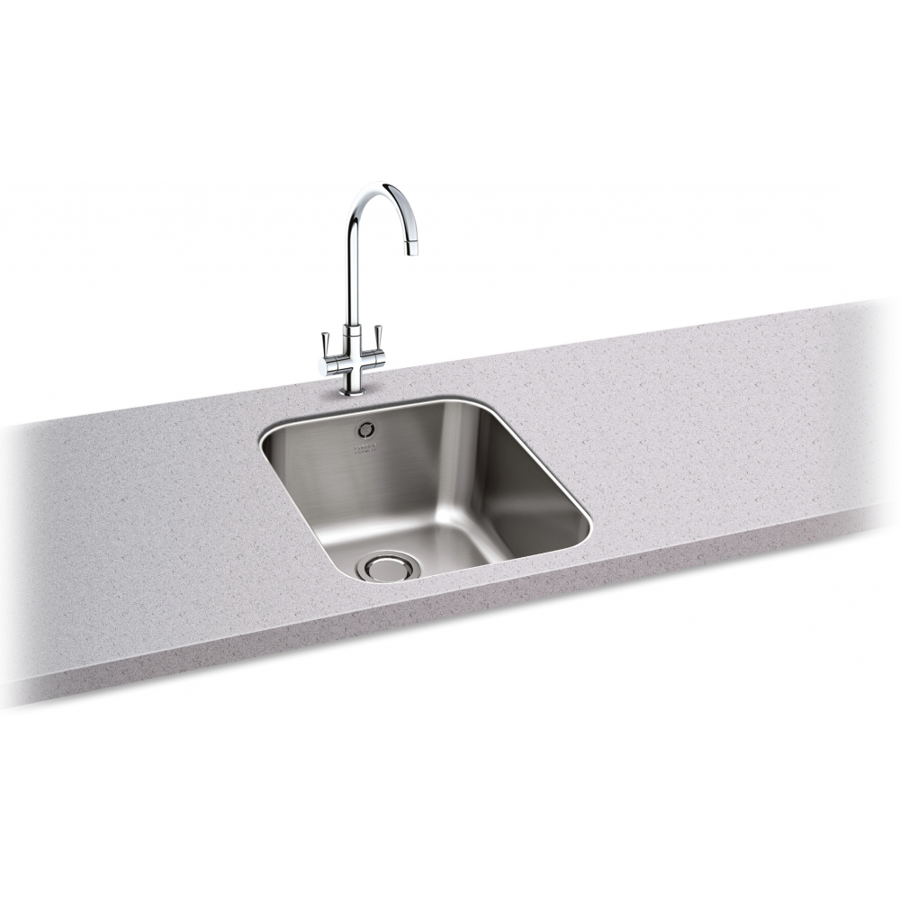 Carron Phoenix Ibis 100U Undermount 1 Bowl Stainless Steel Kitchen Sink — dimensions drawing