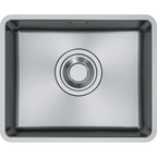 Franke Maris Quiet MQX 110-50 Undermount 1 Bowl Stainless Steel Sink — dimensions drawing