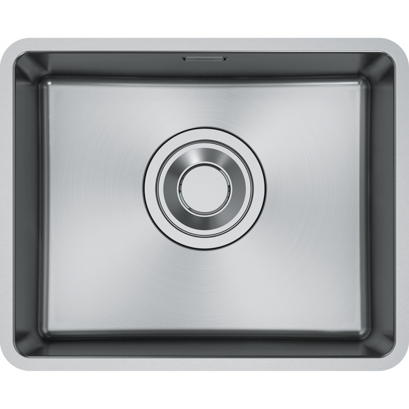 Franke Maris Quiet MQX 110-50 Undermount 1 Bowl Stainless Steel Sink — dimensions drawing