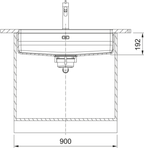 Franke Maris Quiet MQX 110-82 Undermount 1 Bowl Stainless Steel Sink — dimensions drawing