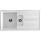 Carron Phoenix Sienna 150 Ceramic 1.5 Bowl Glacier White Kitchen Sink Inset — dimensions drawing