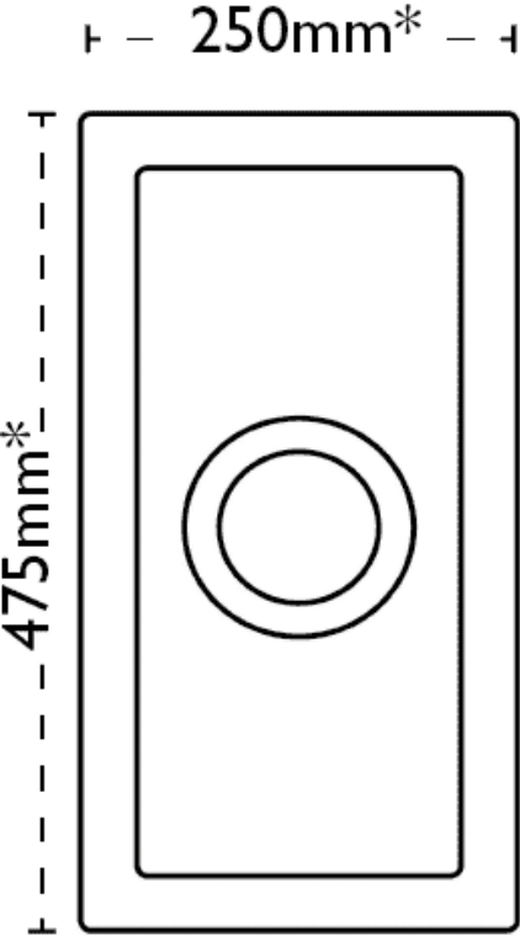 Carron Phoenix Waterford 50 Ceramic 0.5 Bowl Glacier Undermount Kitchen Sink — dimensions drawing