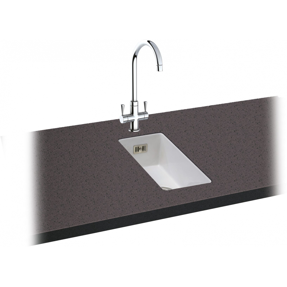 Carron Phoenix Waterford 50 Ceramic 0.5 Bowl Glacier Undermount Kitchen Sink — dimensions drawing