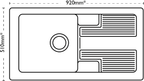 Carron Phoenix Shonelle 105 Ceramic 1 Bowl Glacier White Inset Kitchen Sink — dimensions drawing