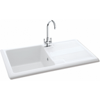 Carron Phoenix Shonelle 105 Ceramic 1 Bowl Glacier White Inset Kitchen Sink — dimensions drawing