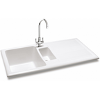 Carron Phoenix Shonelle 150 Ceramic 1.5 Bowl Glacier White Inset Kitchen Sink — dimensions drawing