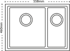 Carron Phoenix Fiji 150 Granite 1.5 Bowl Stone Grey Kitchen Sink Inset — dimensions drawing
