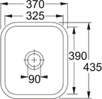 Franke VBK 110-33 Ceramic Undermount 1 Bowl White Kitchen Sink — dimensions drawing