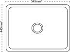 Carron Phoenix Carlow 105 Ceramic 1 Bowl Glacier White Undermount Sink — dimensions drawing