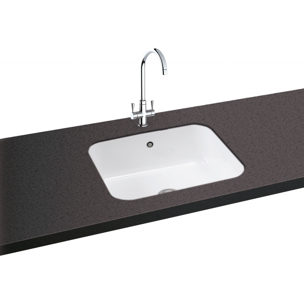 Carron Phoenix Carlow 105 Ceramic 1 Bowl Glacier White Undermount Sink — dimensions drawing