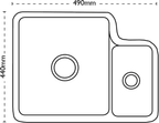 Carron Phoenix Carlow 150 Ceramic 1.5 Bowl Glacier Undermount Kitchen Sink — dimensions drawing