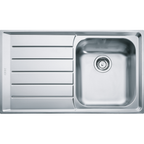 Franke Neptune NEX 211 Inset 1 Bowl Stainless Steel Kitchen Sink LH Drainer — dimensions drawing