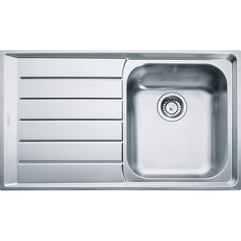Franke Neptune NEX 211 Inset 1 Bowl Stainless Steel Kitchen Sink LH Drainer — dimensions drawing