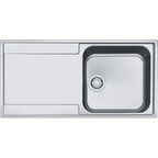Franke Maris MRX 211 Inset 1 Bowl Stainless Steel Kitchen Sink LH Drainer — dimensions drawing