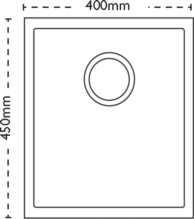 Carron Phoenix Deca 100 Inset Undermount 1 Bowl Stainless Steel Kitchen Sink — dimensions drawing