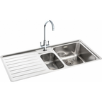 Carron Phoenix Atoll 150 Inset 1.5 Bowl Stainless Steel Kitchen Sink RH — dimensions drawing