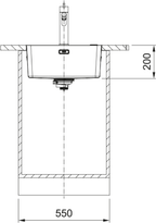 Franke Mythos MYX 210-45 Undermount 1 Bowl Stainless Steel Kitchen Sink — dimensions drawing