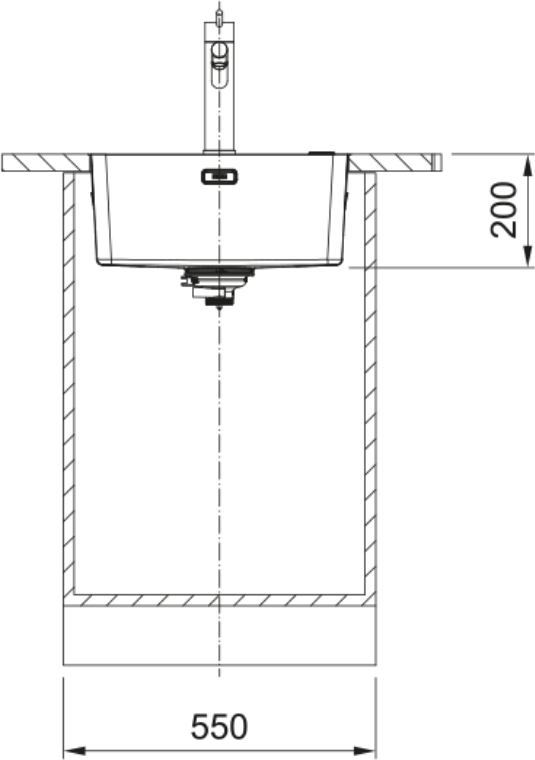 Franke Mythos MYX 210-45 Undermount 1 Bowl Stainless Steel Kitchen Sink — dimensions drawing