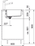 Franke Maris MRX 260 Undermount 1.5 Bowl Stainless Steel Kitchen Sink — dimensions drawing