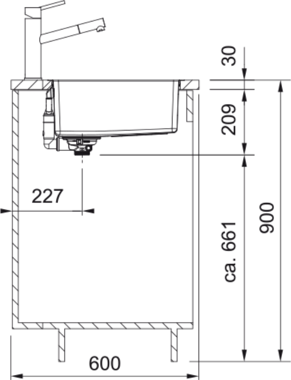 Franke Maris MRX 260 Undermount 1.5 Bowl Stainless Steel Kitchen Sink — dimensions drawing