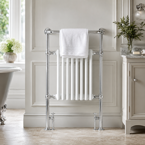 Burford Traditional Towel Rail Radiator - Chrome