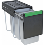 Carron Phoenix Linea 330 Kitchen Waste Bin Grey 3x10L Pull Out Recycling — dimensions drawing