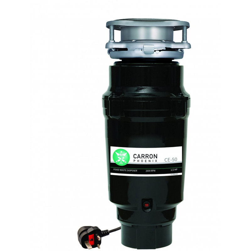 Carron Phoenix Carronade Elite CE-50 Waste Disposal Unit Chrome 0.5HP — dimensions drawing