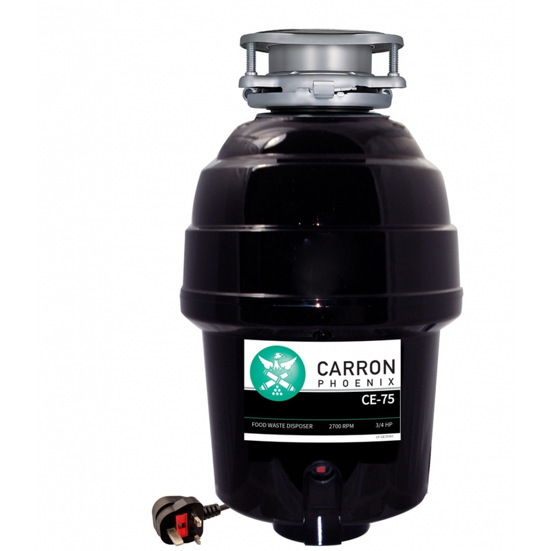 Carron Phoenix Carronade Elite CE-75 Waste Disposal Unit Chrome 0.75HP — dimensions drawing
