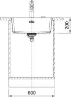 Franke Maris MRG 210/110-52 Granite 1 Bowl Stone Grey Kitchen Sink Inset — dimensions drawing