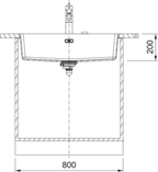 Franke Maris MRG 210/110-72 Granite 1 Bowl Polar White Kitchen Sink Inset — dimensions drawing