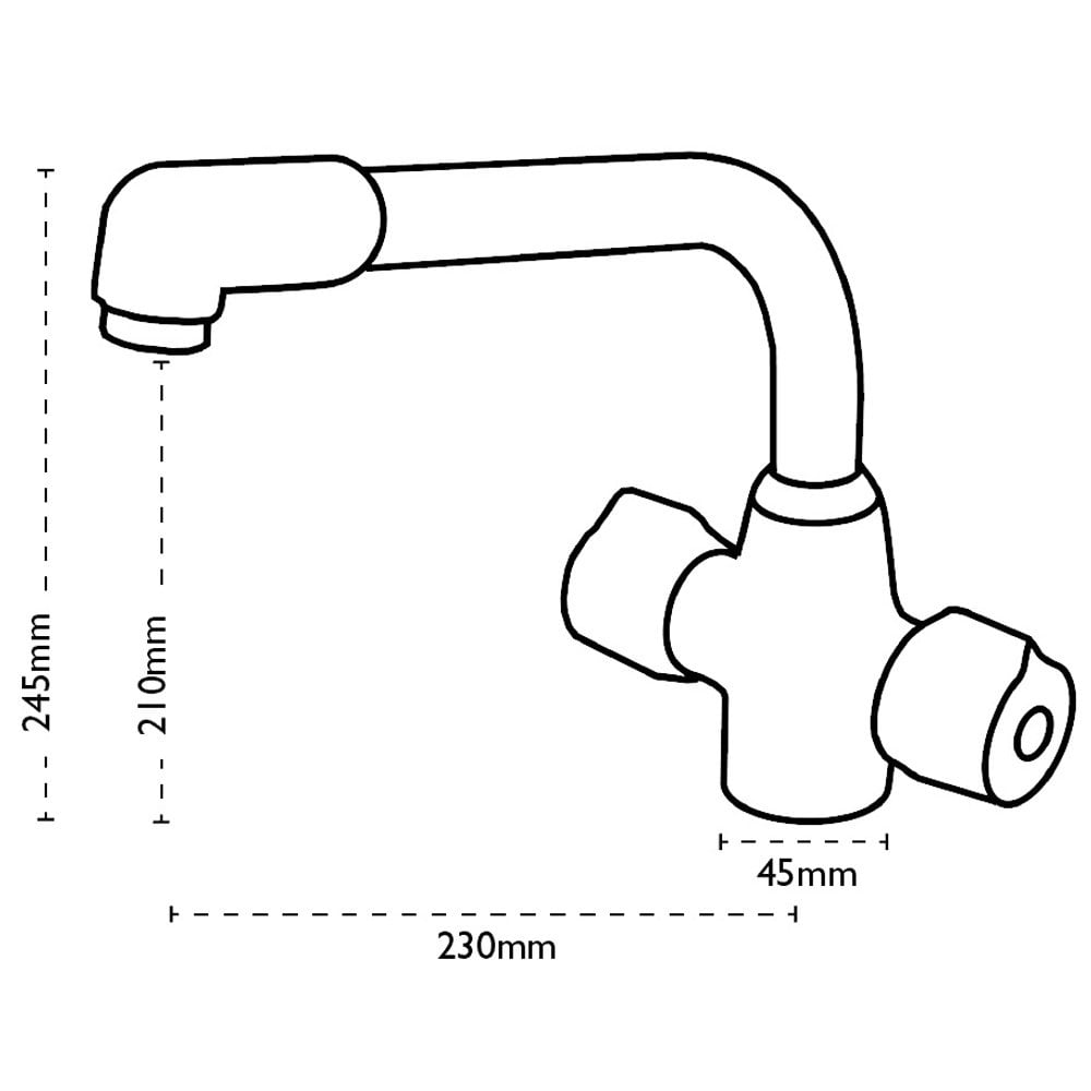 Carron Phoenix Aztec Chrome Single Lever Kitchen Tap Brass Swivel Spout